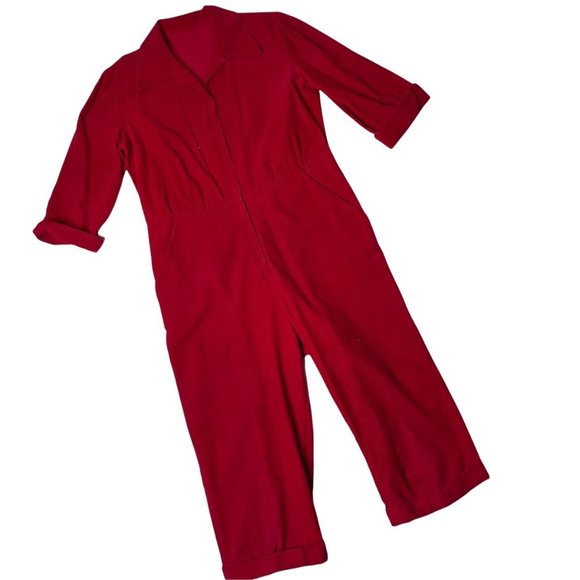Vintage Pants & Jumpsuits Vintage Red Corduroy Jumpsuit One Piece